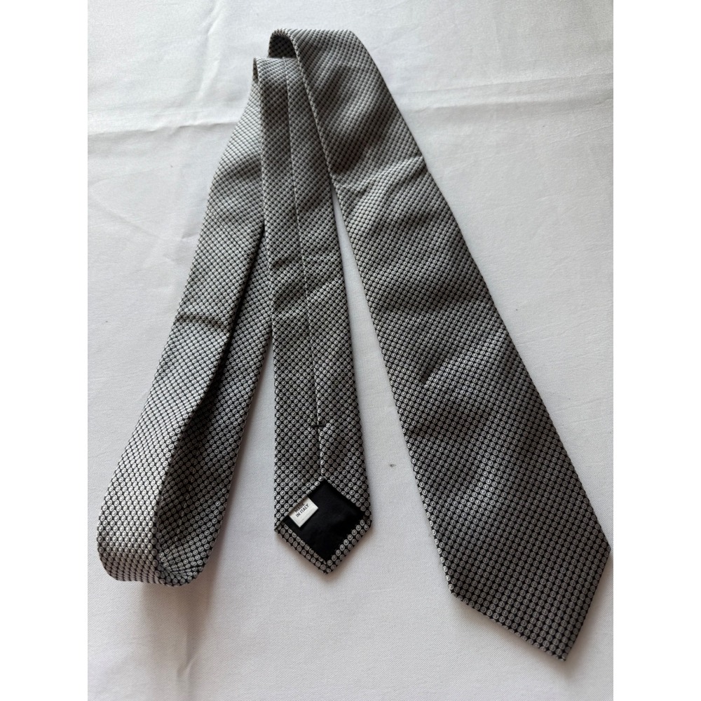 Valentino Necktie Silk Made in Italy Gray Patterned Designer Tie